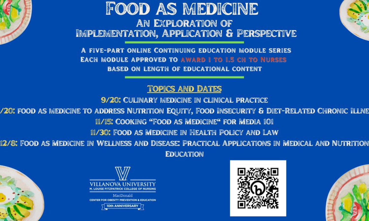 Villanova food as medicine course flyer