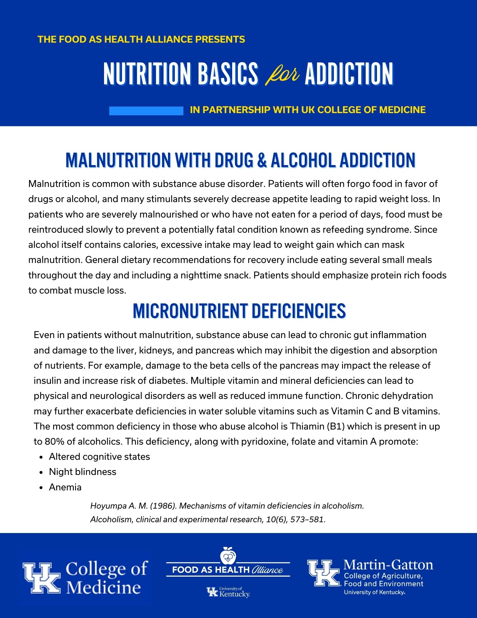 picture of handout about addiction