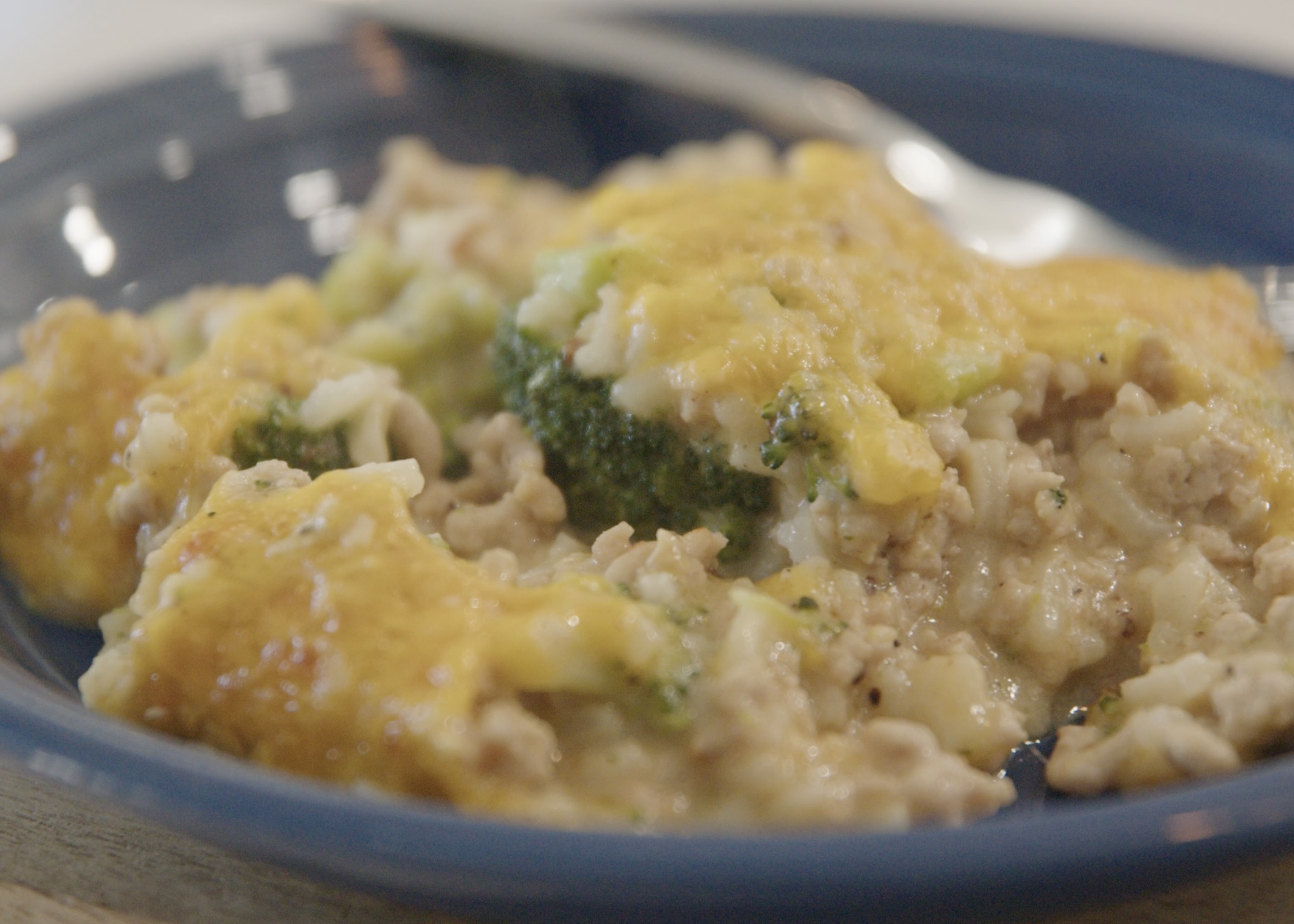 Cheesy pork broccoli casserole