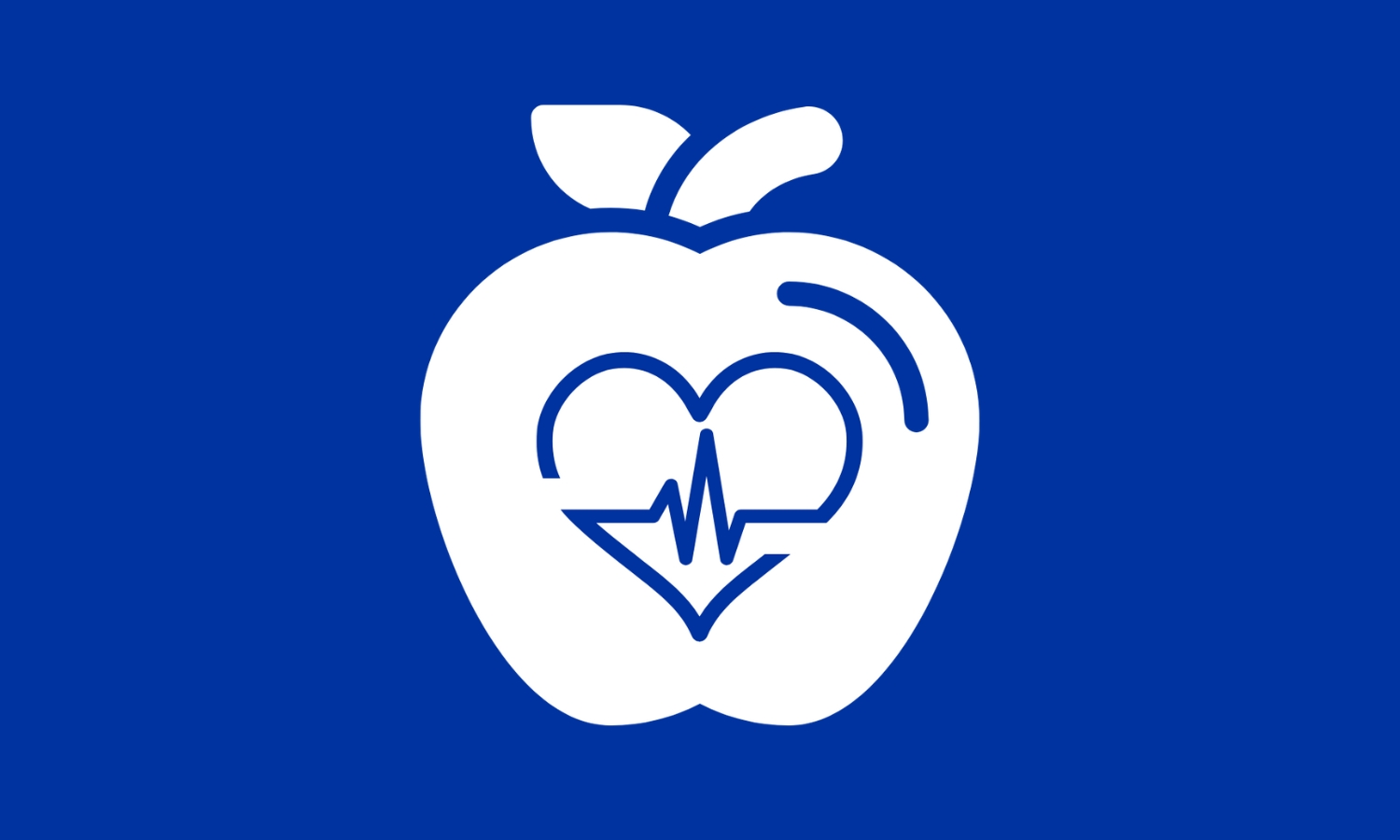 Graphic apple with a heart in the center