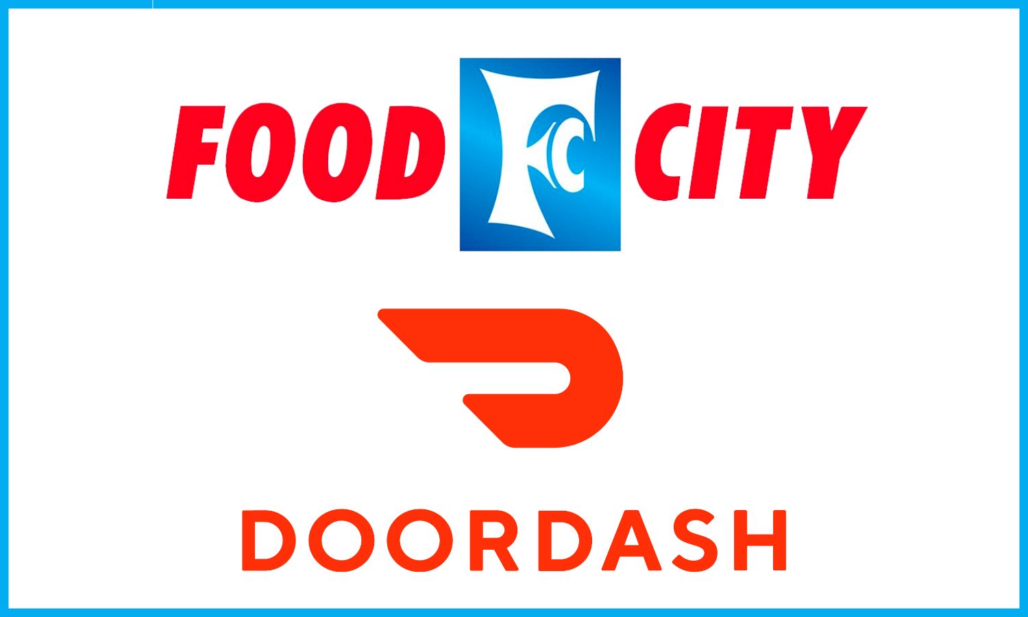 Logos for Food City and DoorDash