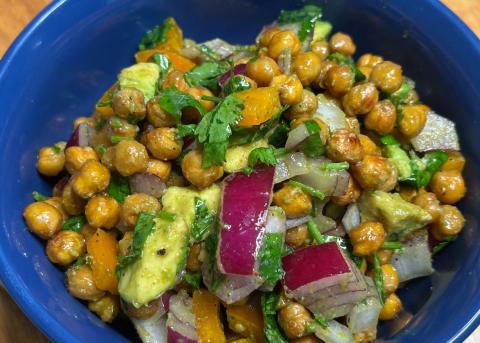 Simple roasted chickpea salad